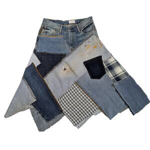 Refreshed - Levi's Denim Jeans Upcycled to Skirt Size 33